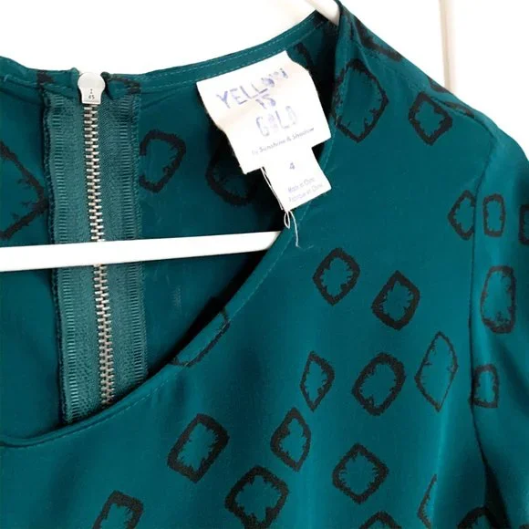 urban outfitters long sleeve 100% silk teal dress - Picture 10 of 10